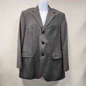 Cezani Sports Coat Suit Jacket Mens 42R 100% Wool Gray Event Wedding Dinner